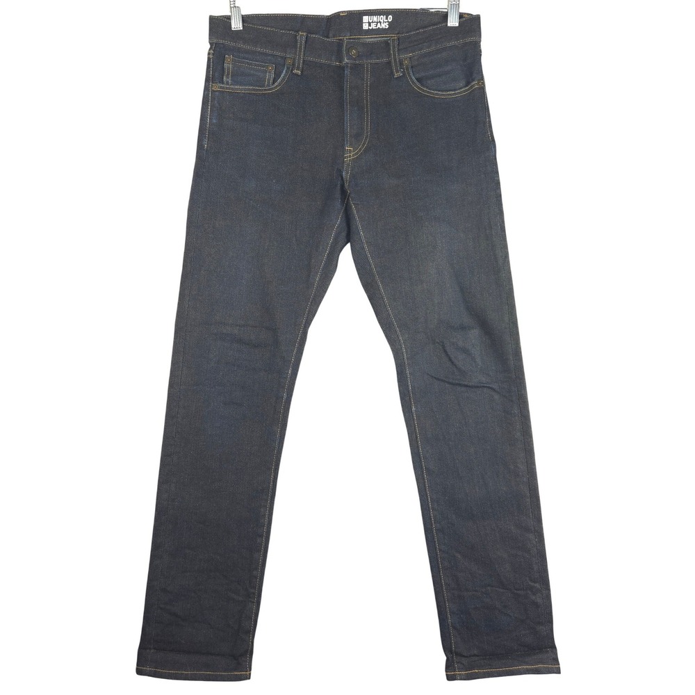 Uniqlo Jeans Mens Slim Fit Dark Wash Selvedge 32x32 (Fits 32x30)‎